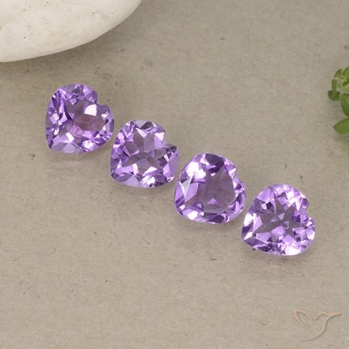 Pedras preciosas de Ametista Violeta Púrpura Médio natural de 2.37 ct, Coração, VVS-VS