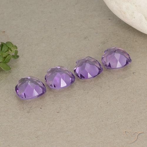 Pedras preciosas de Ametista Violeta Púrpura Médio natural de 2.37 ct, Coração, VVS-VS