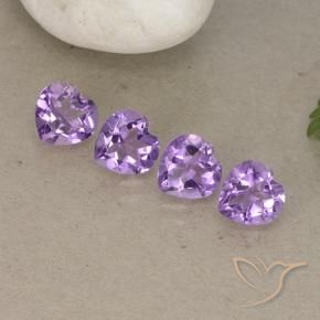 Pedras preciosas de Ametista Violeta Púrpura Médio natural de 2.80 ct, Coração, VVS-VS