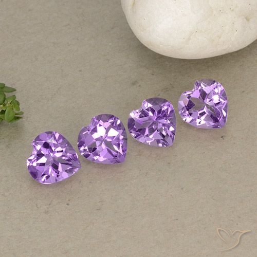2.80ctw Natural Violeta Púrpura Ametista, Coração, VVS-VS