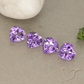 Pedras preciosas de Ametista Violeta Púrpura natural de 2.80 ct, Coração, VVS-VS