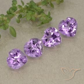 Pedras preciosas de Ametista Violeta Púrpura Médio natural de 3.04 ct, Coração, VVS-VS