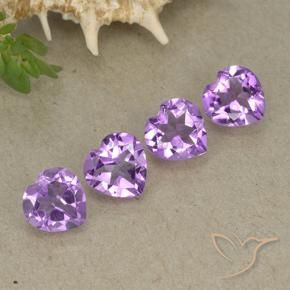 Pedras preciosas de Ametista Violeta Púrpura Profundo natural de 2.65 ct, Coração, VVS-VS