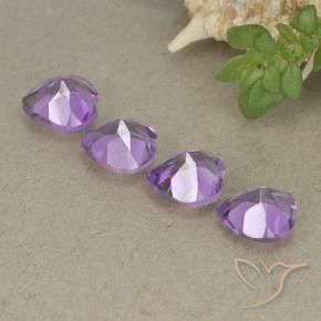 Pedras preciosas de Ametista Violeta Vívido natural de 2.70 ct, Coração, VVS-VS
