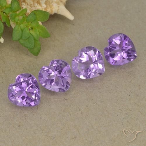Pedras preciosas de Ametista Violeta Intenso natural de 3.12 ct, Coração, VVS-VS