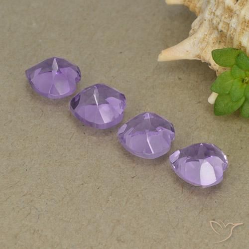 Pedras preciosas de Ametista Violeta Intenso natural de 3.12 ct, Coração, VVS-VS