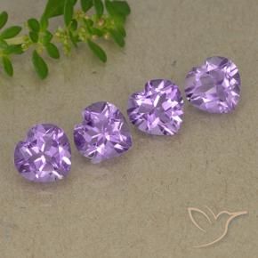 Pedras preciosas de Ametista Violeta médio natural de 2.90 ct, Coração, VVS-VS