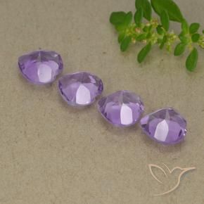 Pedras preciosas de Ametista Violeta médio natural de 2.90 ct, Coração, VVS-VS