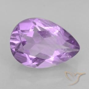 Ametista Violeta rosa médio Natural 1.67ct, Formato de pêra, VVS-VS