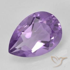 Ametista Violeta médio Natural 1.83ct, Formato de pêra, VS-SI