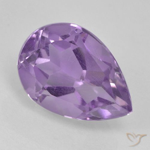 Ametista rosa violeta médio natural 2,10ct, formato de pêra, VVS-VS