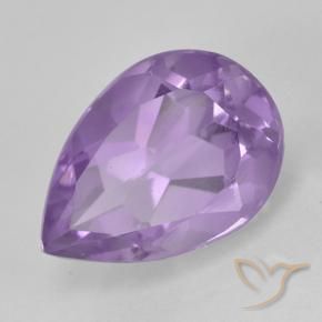 Ametista rosa violeta médio natural 2,10ct, formato de pêra, VVS-VS