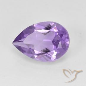 Ametista Violeta médio Natural 1.68ct, Formato de pêra, VS
