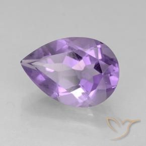 Ametista Violeta médio Natural 1.79ct, Formato de pêra, VS