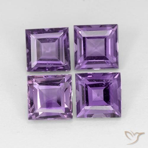 4.53ctw Natural Violeta médio Ametista, Quadrado, VS