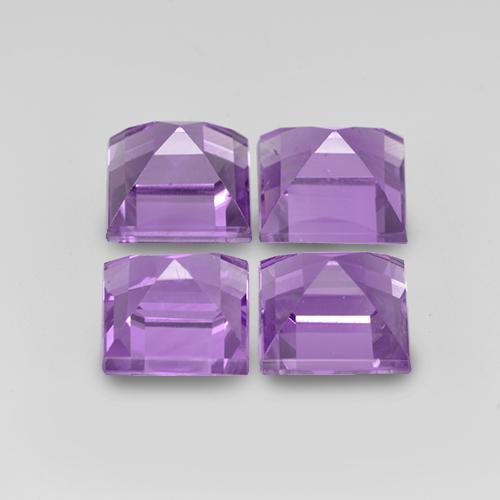 Pedras preciosas de Ametista Violeta Rosado Médio natural de 4.59 ct, Quadrado, VS