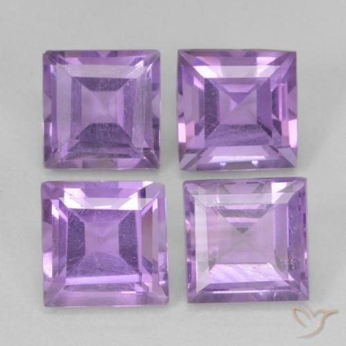 4.65ctw Natural Violeta médio Ametista, Quadrado, VS