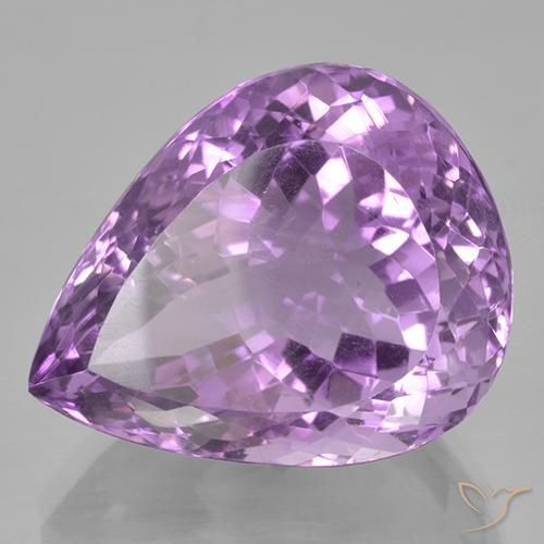 Ametista Violeta rosado Natural 41.21ct, Formato de pêra, VVS