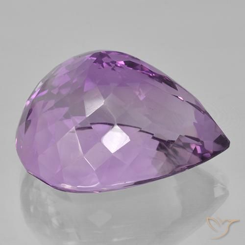 Ametista Violeta rosado Natural 41.21ct, Formato de pêra, VVS