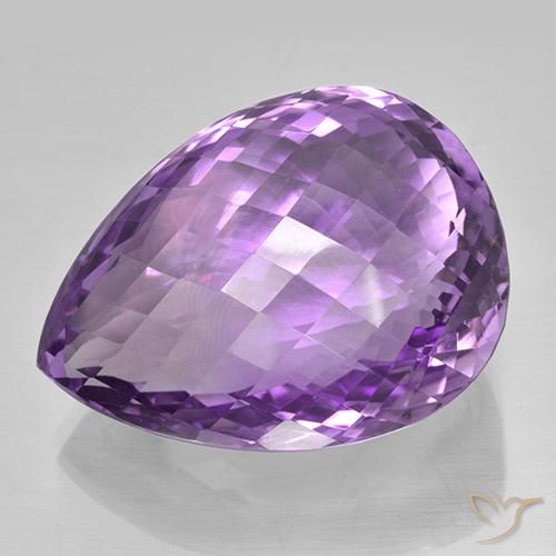 53.48ct Natural Violeta Púrpura Médio Ametista, Formato de pêra, IF