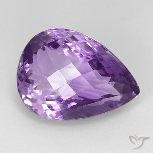 24.43ct Natural Violeta Púrpura Ametista, Formato de pêra, VVS