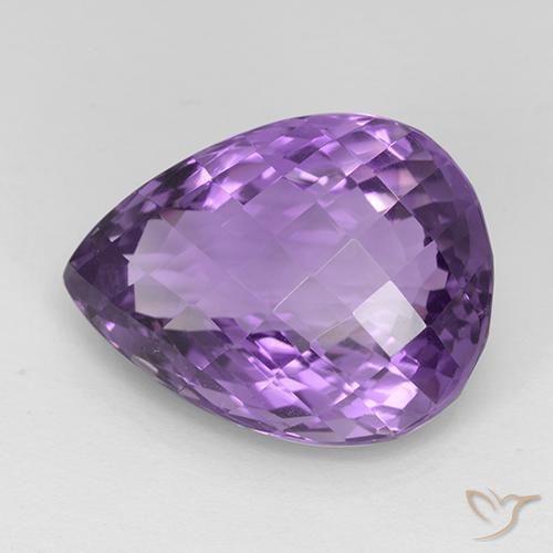 Ametista Violeta Púrpura Natural 24.43ct, Formato de pêra, VVS