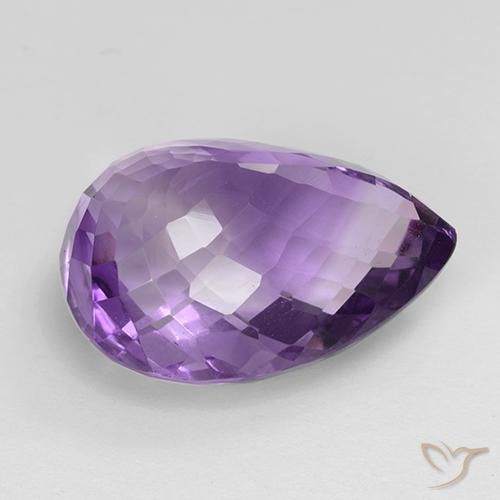 Ametista Violeta Púrpura Natural 24.43ct, Formato de pêra, VVS