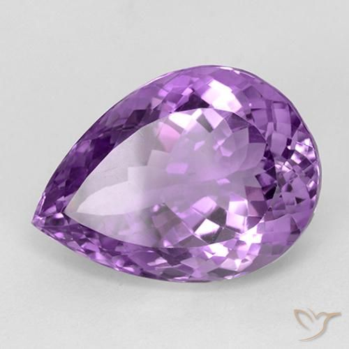 Ametista Violeta rosado Natural 28.56ct, Formato de pêra, IF
