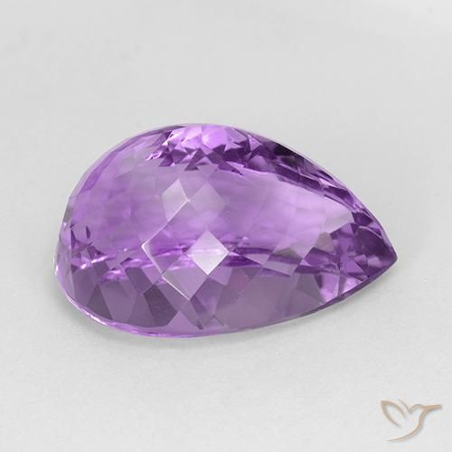 Ametista Violeta rosado Natural 28.56ct, Formato de pêra, IF