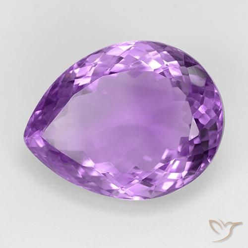 Ametista Violeta Púrpura Profundo Natural 21.49ct, Formato de pêra, VVS