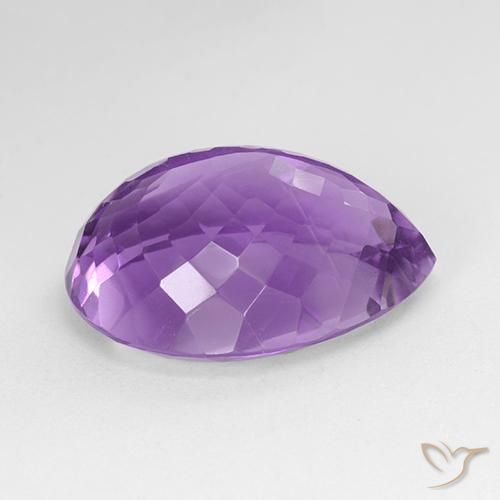 Ametista Violeta Púrpura Profundo Natural 21.49ct, Formato de pêra, VVS