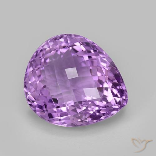36.79ct Natural Violeta Púrpura Médio Ametista, Formato de pêra, VVS