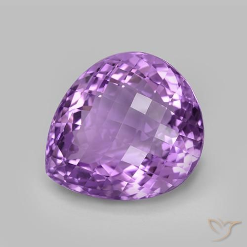 Ametista Violeta Púrpura Médio Natural 36.79ct, Formato de pêra, VVS