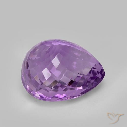 Ametista Violeta Púrpura Médio Natural 36.79ct, Formato de pêra, VVS