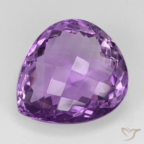 27.20ct Natural Violeta Púrpura Ametista, Formato de pêra, VVS