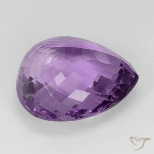 Ametista Violeta Púrpura Natural 27.20ct, Formato de pêra, VVS