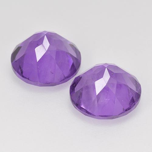 Pedras preciosas de ametista violeta médio-claro natural de 3,56 ct, corte redondo, VS
