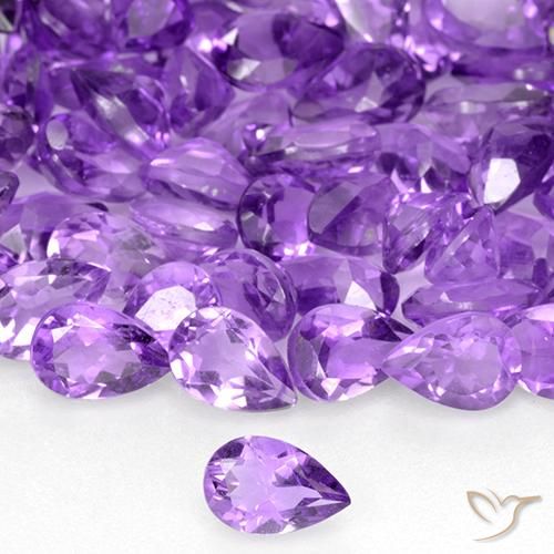 0.38ct Natural Violeta Púrpura Profundo Ametista, Formato de pêra, VVS-VS