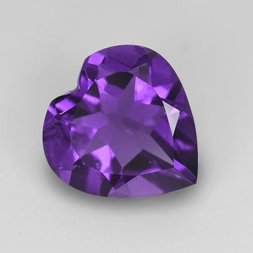 Ametista violeta natural 1,50ct, formato de coração, VS