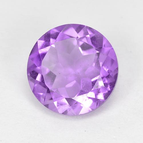 Ametista violeta arroxeado natural 1,63ct, corte redondo, VS