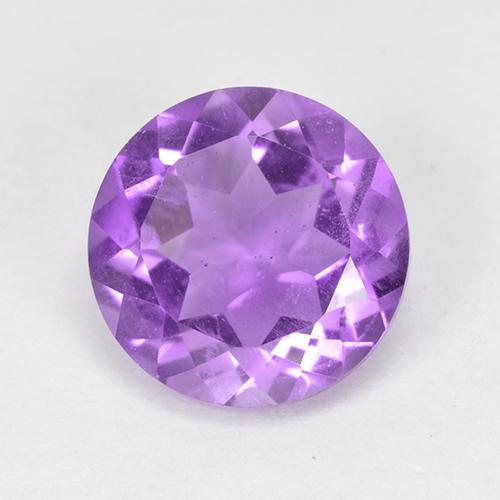 Ametista violeta arroxeado natural 1,63ct, corte redondo, VS