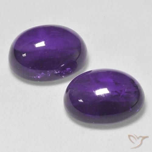 Pedras preciosas de Ametista Violeta Médio-claro natural de 5.64 ct, oval, Transparente