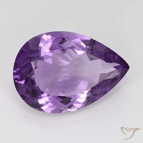 Ametista Violeta Púrpura Médio Natural 8.55ct, Formato de pêra, VS