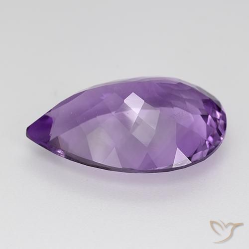 Ametista Violeta Púrpura Médio Natural 8.55ct, Formato de pêra, VS