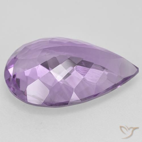 Ametista Violeta Claro-Médio Natural 7.98ct, Formato de pêra, VVS-VS