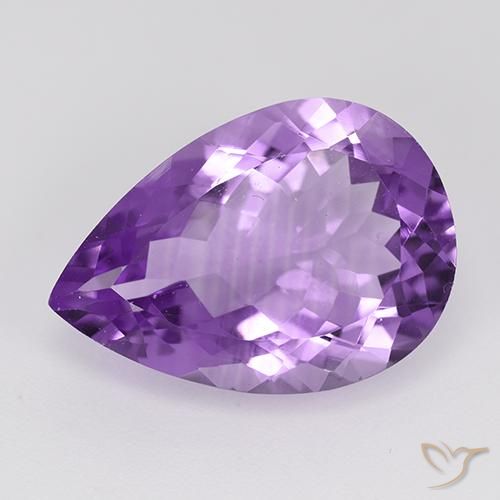8.73ct Natural Violeta Púrpura Médio Ametista, Formato de pêra, VVS-VS