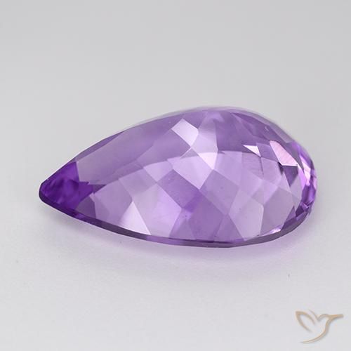 Ametista Violeta Púrpura Médio Natural 8.73ct, Formato de pêra, VVS-VS