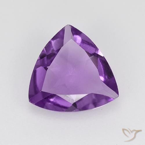 Ametista Violeta arroxeado médio-escuro Natural 1.36ct, Trilhão, VVS-VS