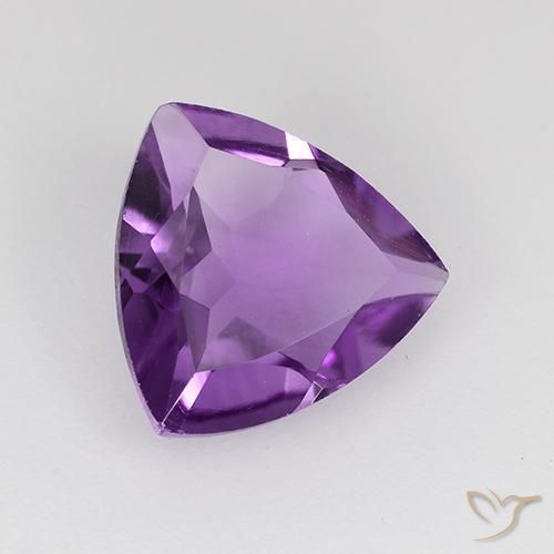 Ametista Violeta arroxeado médio-escuro Natural 1.36ct, Trilhão, VVS-VS
