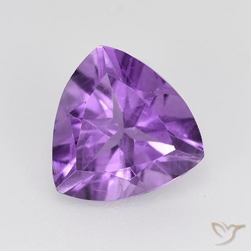 Ametista Violeta arroxeado médio-escuro Natural 1.58ct, Trilhão, VVS-VS